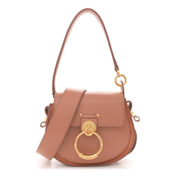CHLOE Calfskin Small Tess Bag Muted Brown