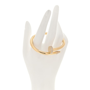 CARTIER 18K Yellow Gold Diamond Medium Juste Un Clou Bracelet 16 CARTIER 18K Yellow Gold Diamond Medium Juste Un Clou Bracelet 16