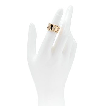 VAN CLEEF & ARPELS 18K Yellow Gold Diamond Perlee Clovers Ring 47 4