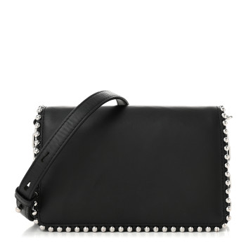 ALEXANDER WANG Calfskin Studded Attica Biker Shoulder Bag Black