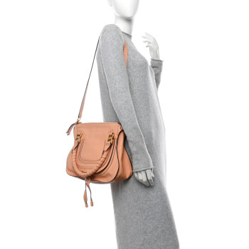 CHLOE Calfskin Medium Marcie Satchel Terracotta Pink