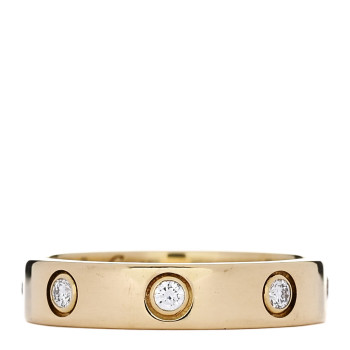 CARTIER 18K Yellow Gold 8 Diamond 4mm LOVE Wedding Band Ring 51 5.75 CARTIER 18K Yellow Gold 8 Diamond 4mm LOVE Wedding Band Ring 51 5.75