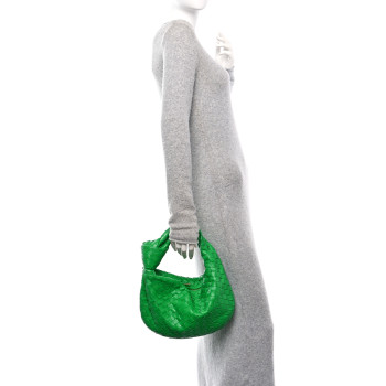 BOTTEGA VENETA Nappa Intrecciato Teen Jodie Hobo Parakeet