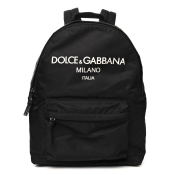 DOLCE & GABBANA Nylon Logo Childrens Backpack Black