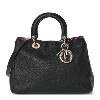 CHRISTIAN DIOR Bullcalf Medium Diorissimo Tote Black Rose Indien CHRISTIAN DIOR Bullcalf Medium Diorissimo Tote Black Rose Indien