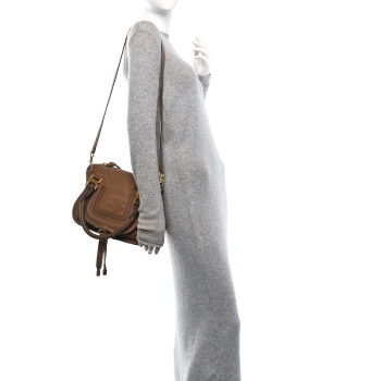 CHLOE Calfskin Small Marcie Satchel Tan