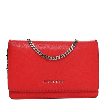 GIVENCHY Sugar Goatskin Pandora Chain Wallet Red