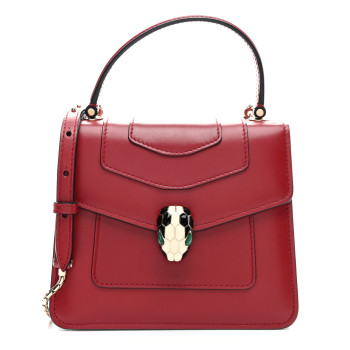 BULGARI Calfskin Serpenti Forever Top Handle Red BULGARI Calfskin Serpenti Forever Top Handle Red