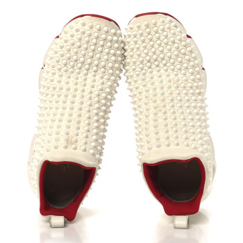 CHRISTIAN LOUBOUTIN Neoprene Spike Sock Donna Flat Sneakers 40.5 White Snow