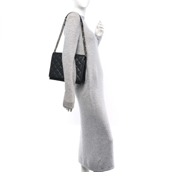 SAINT LAURENT Lambskin Quilted Small Becky Chain Bag Black