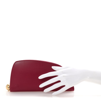 BURBERRY Calfskin Shield Zip Pouch Wallet Ripple