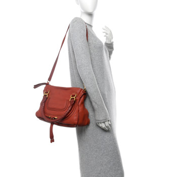 CHLOE Calfskin Medium Marcie Satchel Maple Leaf