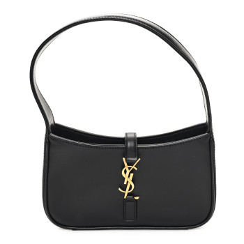 SAINT LAURENT Smooth Calfskin Le 5 A 7 Mini Hobo Black