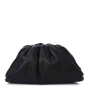 BOTTEGA VENETA Smooth Butter Calf The Pouch Oversized Clutch Black