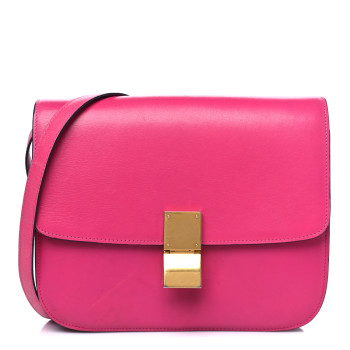 CELINE Box Calfskin Medium Classic Box Flap Bag Hibiscus