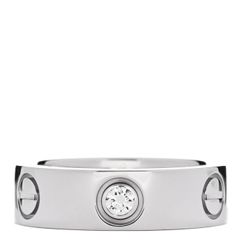 CARTIER 18K White Gold 3 Diamond 5.5mm LOVE Ring 49 5 CARTIER 18K White Gold 3 Diamond 5.5mm LOVE Ring 49 5