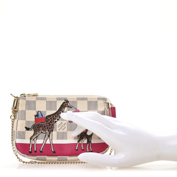 LOUIS VUITTON Damier Azur 2017 Christmas Animation Mini Pochette Accessories