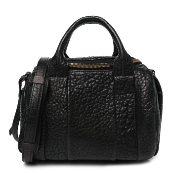 ALEXANDER WANG Pebbled Lambskin Rockie Black Pale Gold Hardware