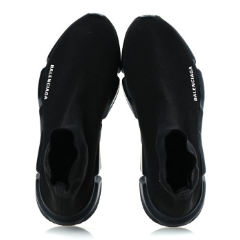 BALENCIAGA Neoprene Knit Mens Speed Sneakers 42 Black White