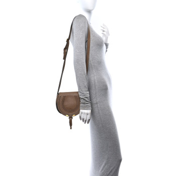 CHLOE Grained Calfskin Small Marcie Saddle Bag Nut