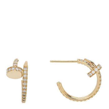 CARTIER 18K Yellow Gold Diamond Juste Un Clou Pave Hoop Earrings CARTIER 18K Yellow Gold Diamond Juste Un Clou Pave Hoop Earrings
