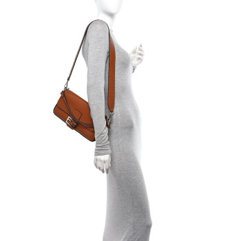 FENDI Cuoio Roma Sellerissima Nappa Sintetica Tape Stitch Baguette Brandy