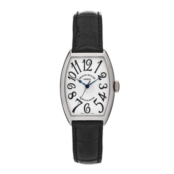 FRANCK MULLER 18K White Gold Alligator 32mm Cintree Curvex Automatic Watch 5850SC