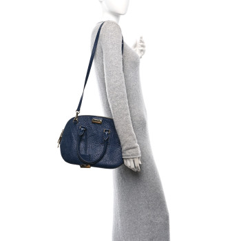 BURBERRY Heritage Grain Small Orchard Bowling Bag Navy Blue