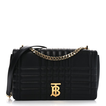 BURBERRY Lambskin Quilted Medium Lola Bag Black