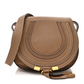 CHLOE Grained Calfskin Small Marcie Saddle Bag Nut