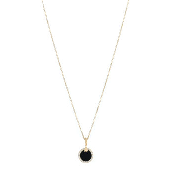 DAVID YURMAN 18K Yellow Gold Diamond Black Onyx Petite DY Elements Pendant Necklace DAVID YURMAN 18K Yellow Gold Diamond Black Onyx Petite DY Elements Pendant Necklace
