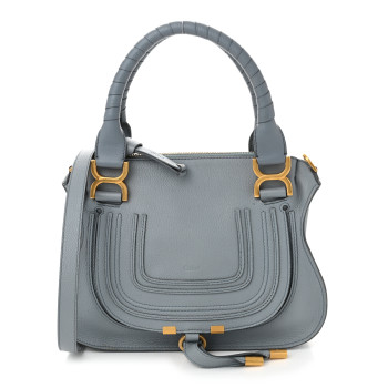 CHLOE Calfskin Small Marcie Satchel Faded Blue