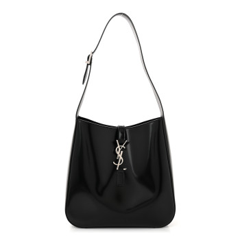 SAINT LAURENT Patent Small Le 5 A 7 Supple Hobo Black
