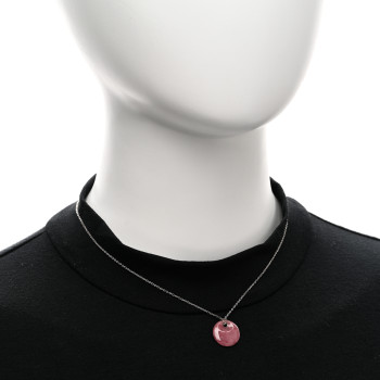 TIFFANY Sterling Silver Rhodonite Elsa Peretti Disc Necklace