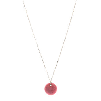 TIFFANY Sterling Silver Rhodonite Elsa Peretti Disc Necklace