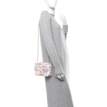 CHANEL Sequin Logo Mini Rectangular Flap White Multicolor White Multicolor