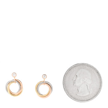 CARTIER 18K Pink Yellow White Gold Diamond Trinity Drop Earrings CARTIER 18K Pink Yellow White Gold Diamond Trinity Drop Earrings