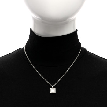 CHOPARD 18k White Gold Happy Diamonds Icons Square Heart Necklace