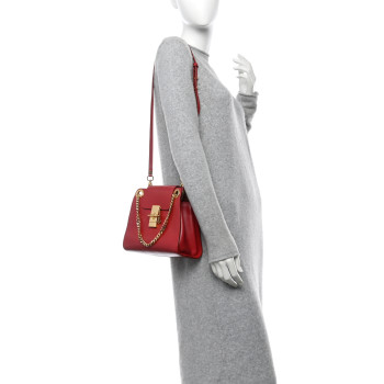 CHLOE Shiny Calfskin Mini Annie Shoulder Bag Dreamy Red