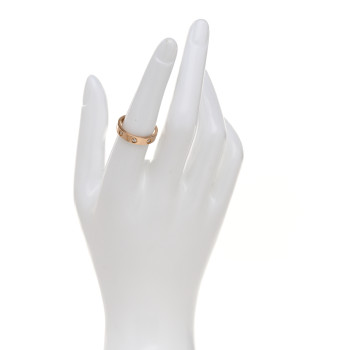 CARTIER 18K Pink Gold 8 Diamond 4mm LOVE Wedding Band Ring 53 6.5 CARTIER 18K Pink Gold 8 Diamond 4mm LOVE Wedding Band Ring 53 6.5