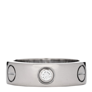 CARTIER 18K White Gold 3 Diamond 5.5mm LOVE Ring 50 5.25 CARTIER 18K White Gold 3 Diamond 5.5mm LOVE Ring 50 5.25