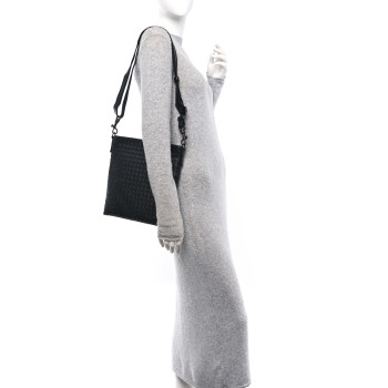 BOTTEGA VENETA Nappa Intrecciato VN Crossbody Messenger Bag Black