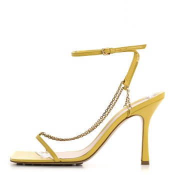 BOTTEGA VENETA Lambskin Stretch Chain Strap 90mm Sandals 41 Buttercup