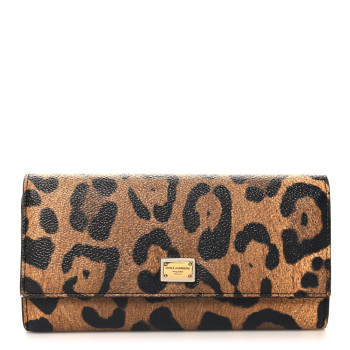 DOLCE & GABBANA Dauphine Leopard Print Flap Wallet