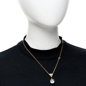 LOUIS VUITTON V For Vuitton Necklace Gold Silver