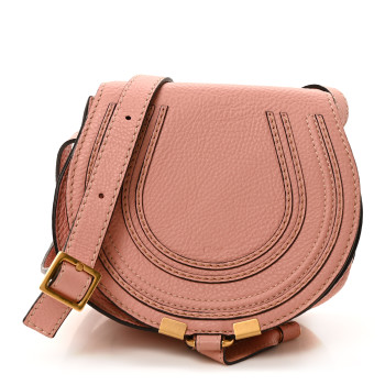CHLOE Grained Calfskin Small Marcie Saddle Bag Pink