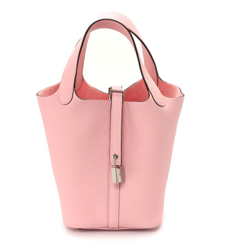 HERMES Taurillon Clemence Picotin Lock 18 PM Rose Sakura
