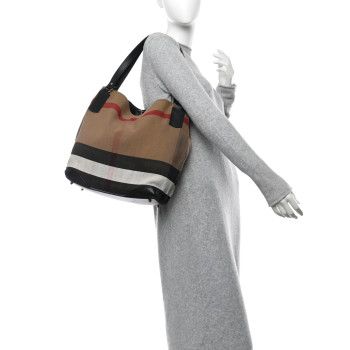 BURBERRY Canvas Mega Check Medium Maidstone Black