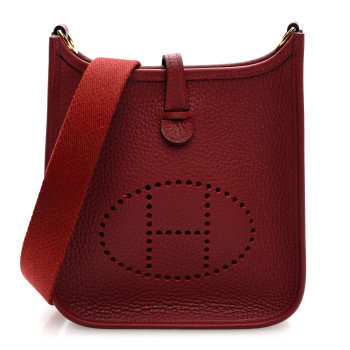 HERMES Taurillon Clemence Evelyne TPM Rouge H
