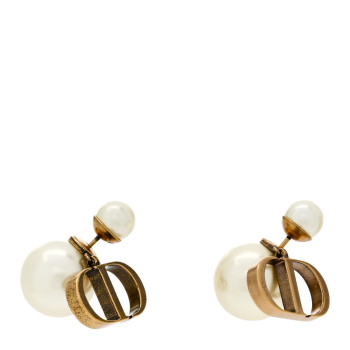 CHRISTIAN DIOR Metal Pearl Tribales Earrings Gold CHRISTIAN DIOR Metal Pearl Tribales Earrings Gold